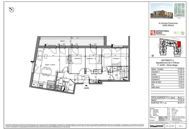 Afficher la photo en grand Appartement F4 à vendre - 4 pièces - 80.85 m2 - SENLIS - 60 - PICARDIE - Century 21 Agence Saint-Pierre